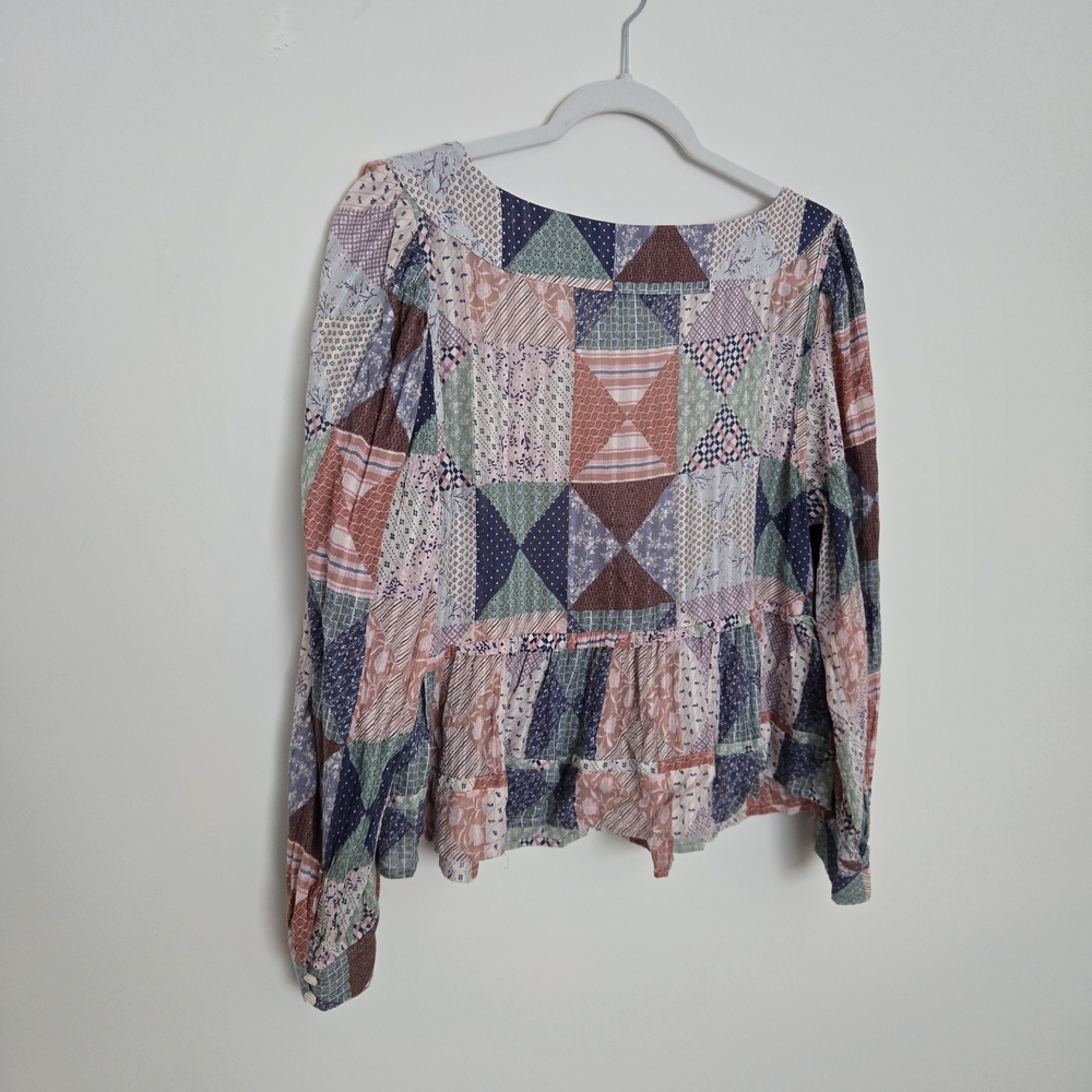 American Eagle Patchwork Patterned Cotton Peasant… - image 5